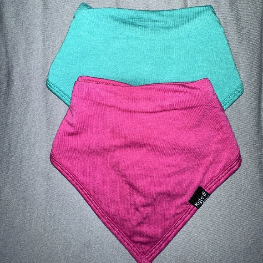 Pink & Teal Bandana Bibs - 2 Pack